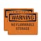 Signmission No Flammable Storage OSHA Warning Sign, Plastic, 10in W x 7in L, 2PK OS-2PACK-WS-P-710-L-11964 - alternate 1